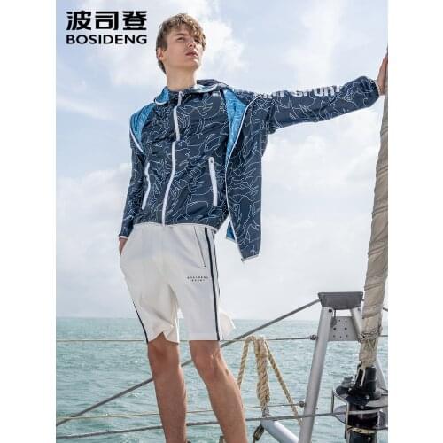 BOSIDENG Mens Long Sleeve Breathable Quick Dry Tops Outdoor Anti UV Sun Protection Fashion Summer Jacket B00522317