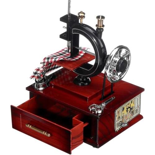Retro Music-Box Mechanical Sartorius-Toys Birthday Gifts Vintage Music-Box Sewing-Machine Table-Decor