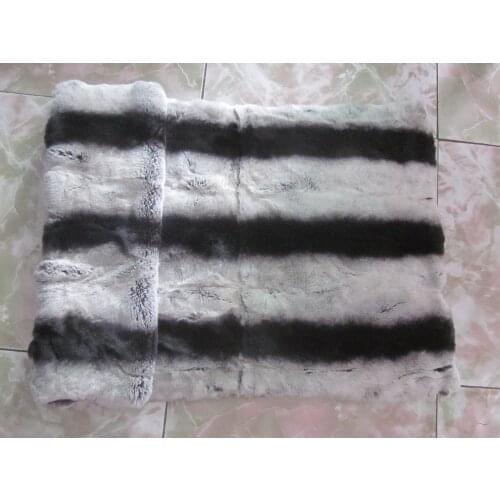 New arrival rex rabbit fur blankets natural chinchilla color rugs parka lining DIY material