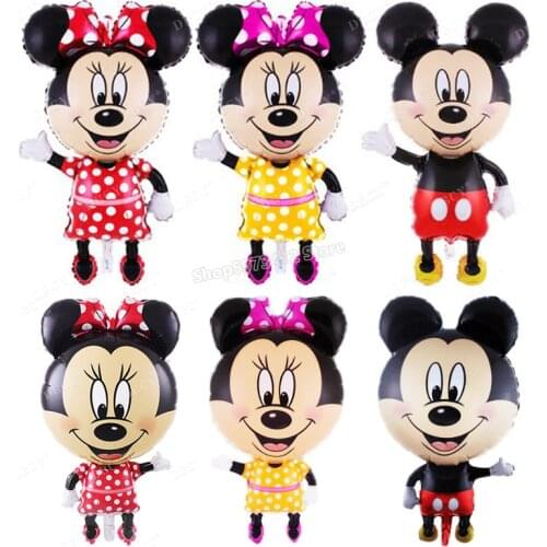 The new oversized beckons Minnie Mickey-shaped aluminum film balloon birthday party creatively decorated aluminum foil balloons