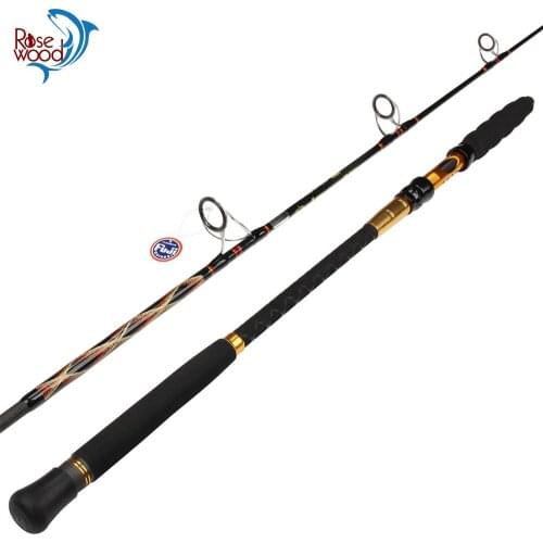 RoseWood 2.25M Popper Rod FUJI Spinning Popping Rod Power 10KG 2 Sections Sea Fishing Pole With Fuji Guide Rings