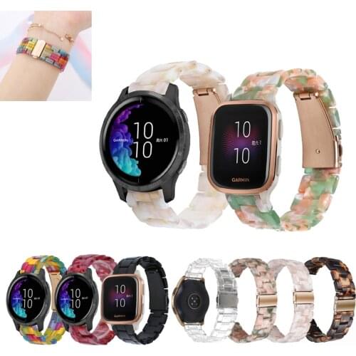20mm 22mm Transparent Resin Strap Band for Garmin Venu Sq for Vivoactive 3 /Vivomove HR /645 645M 245 245M Replacement strap