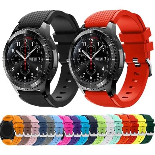20mm 22mm Watchbands For Samsung Galaxy Watch 4/3/46mm/42mm/active 2 Gear S3 /S2 Silicone Sport bracelet Huawei GT GT2 GT2 Pro
