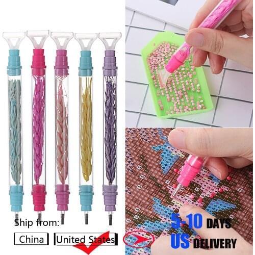 Double Head Crystal Pen Rhinestones Gems Picking Crystal Tool Wax Pencil Pen Picker Clothing Decoration Diamond Painting Tools