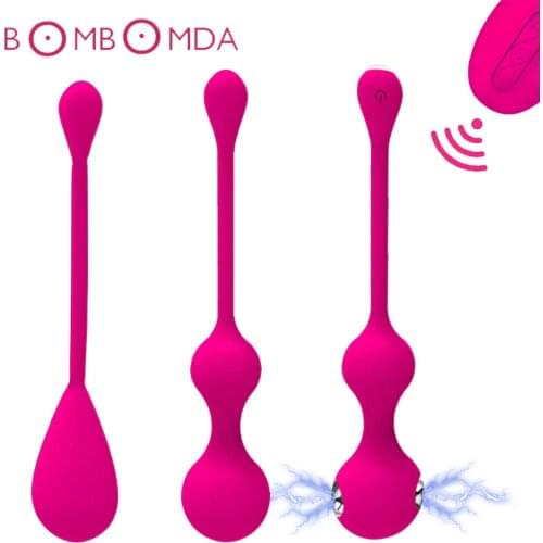 Electric Shock Silicone Vibrator Kegel Ball Exercise Tightening Device Balls Safe Ben Wa Ball for Women Vagina Massage Adult toy