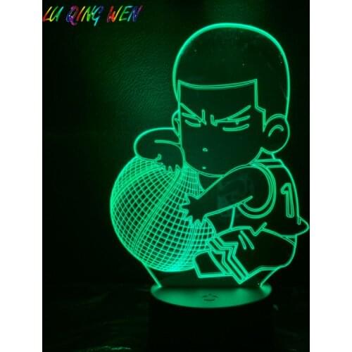 SLAM DUNK Sakuragi Hanamichi Childrens Night Light LED Touch Sensor Bedroom Decorative Lamp Holiday Gift 3D Night Lamp USB