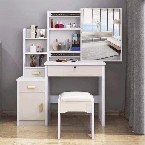 80cm Minimalism Dressing Table Small Bedroom Mini Modern Simple Vanity Ticador Makeup Dresser Mirrored Dresser Furniture