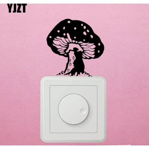 YJZT Fungus Mushroom Vinyl Decal Living Room Decor Wall Switch Sticker Cartoon Style S19-0879