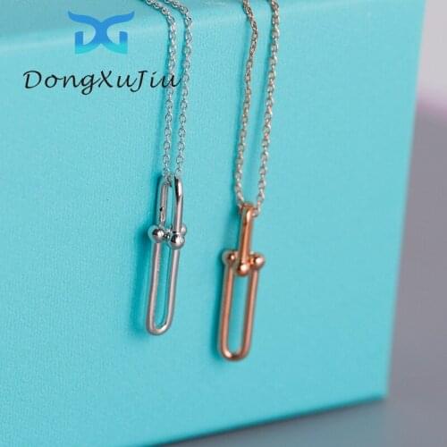 Womens luxury U-shaped necklace S925 all-body sterling silver pendant necklace chain luxury jewelry gift