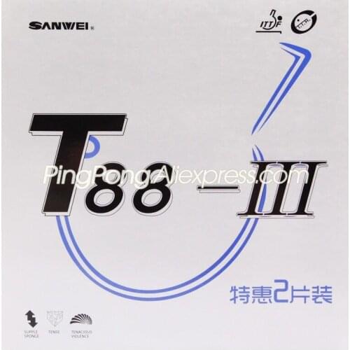 10 Red 10 Black) SANWEI T88-3 Table Tennis Rubber (Half-sticky, loop) SANWEI T88 Ping Pong Sponge