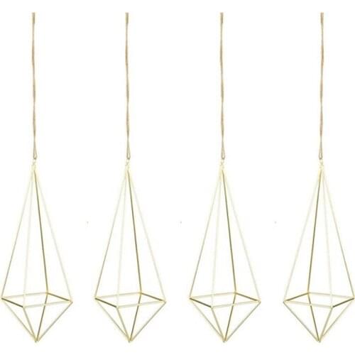 4 Packs Air Plant Hanging Holder Himmeli Decor Geometric Planter Hanging Airplants Rack Tillandsia Hanger Stand
