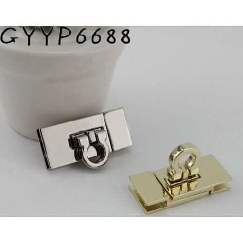 5sets 34*15mm Twist Lock Clasp Turn Lock For bag Snap Lock Purse Bag Accessories Square lock handbags hardware metal