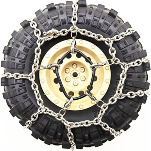 Car Model Accessories Snow Chains 115-120mm MK1040 Metal Tire Chains Suitable For 1/10 Rc Tracked Vehicles