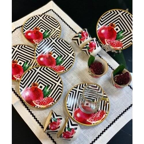 Drop Tea Set 12 pieces Pomegrante