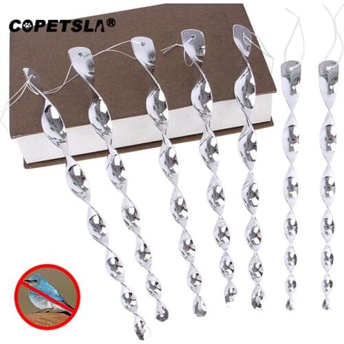 Copetsla 8Pcs Bird Repeller Rotating Rod Reflective Rod Environmental Protection Agricultural Scare Bird Garden Ornaments Decor