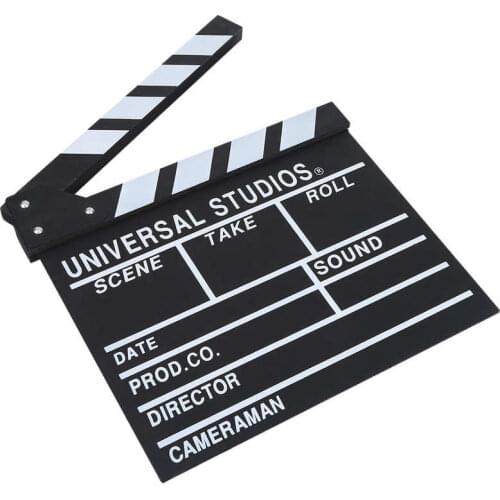 Wooden Director Scene Clapperboard TV Movie ClapperBoard Film Cut Prop 30 x 27cm