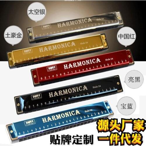 Beginner Metal 24 Hole C Double Row Harmonica