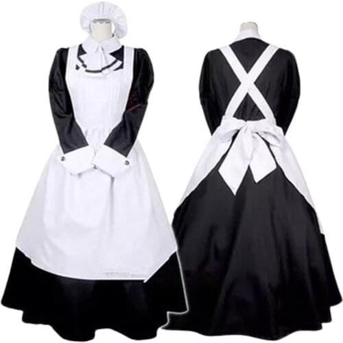Halloween Orthodox Victoria Pande Long Lolita Maid Costume With Petticoat Dress Cosplay Custom Made Free Shipping