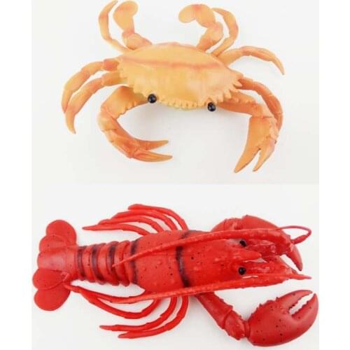 Simulation Marine Animal Model SOFT Big Lobster Big Crab Hairy Crab Pinch Vocalize Childrens Cognitive Water Bathing Toy K63