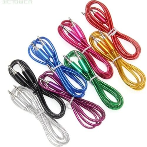 Wholesale New Factory Price New 3.5mm Jack Bright Blink Auxiliary Audio Cable Male To Male Aux Cables Good Audio 50pcs/lot