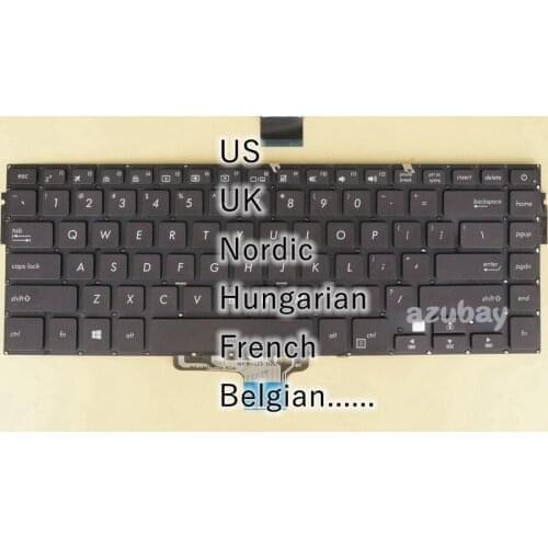 US UK Nordic Hungarian French Belgian Keyboard For Asus VivoBook 15 X510QA X510UA X510UF X510UN X510UQ X510UR R520UA, Backlit/No