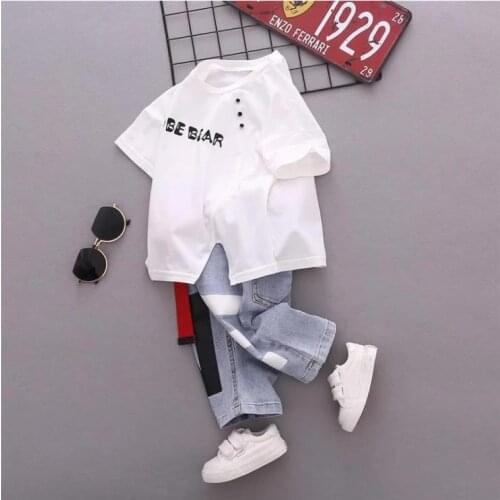 Summer New Children Modern Stylish T-Shirt + Shorts Baby Boys Kids Clothing Sets Cotton Outifts Toddler Boys Clothes Set 2T-7T