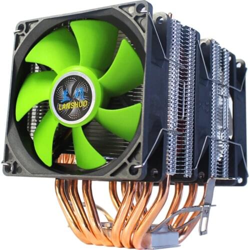 6-Heatpipe CPU Cooler Dual Tower 12V 9cm with Cooling Fan Radiator for LGA 1150/1151/1155/1156/775/1366 X79 X99 2011 AMD AM3 AM4