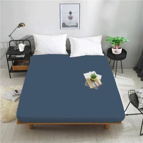 LAGMTA 1 piece 100% cotton fitted sheet reactive dyed solid color natural cotton fabric adjustable elastic mattress cover multip