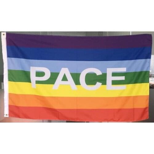 LGBT Peace Pace 3x5 Polyester Resistant Rainbow Flag 3x5ft with custom any business activity banner flag