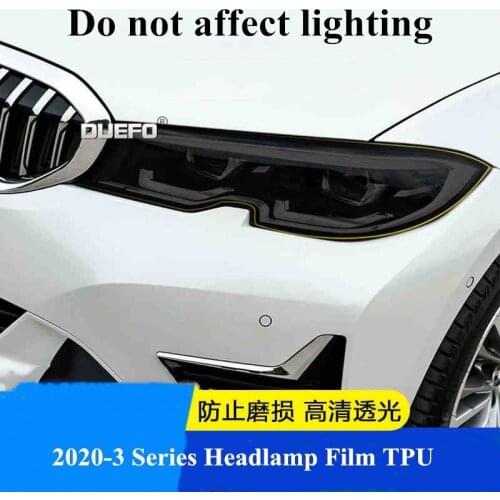 For BMW G20 G28 STICKER black Transparent TPU Protection Sticker Car Headlight Protective Film For BMW 3 Series G20 G28 2019