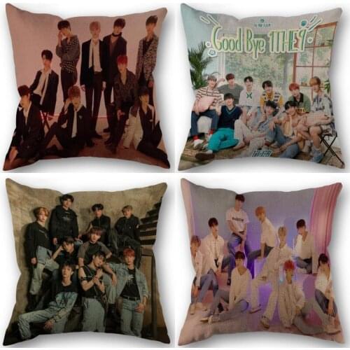 Nice 1THE9 Pillowcase Cotton Linen Fabric Square Zipper Pillowcase New 45X45cm Wedding Decorative Pillow cover 0622
