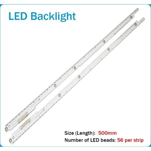 New 2 PCS 56LED 500mm LED backlight strip for Samsung UA40ES5500R 2012SVS40 7032NNB RIGHT56 LEFT56 3D BN96-21712A 21711A
