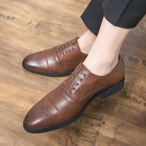 New Plus Size 38-47 Men Derby Shoes Fashion Oxford Dress Shoes Male Well-dressed Gentleman Office Formal Casual Footwear for Men