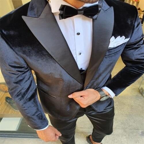 2021 Autumn Business Men Blazer 2 Piece Beach Groom Tuxedos For Wedding Formal Prom Suit (Jacket+Pants) Chic Streetwear