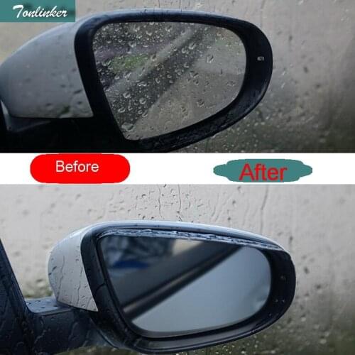 Tonlinker 2Pcs DIY Car Styling ABS plastic Special Reversing mirror Rain eyebrow Cover stickers for Mitsubishi Outlander 2013-16