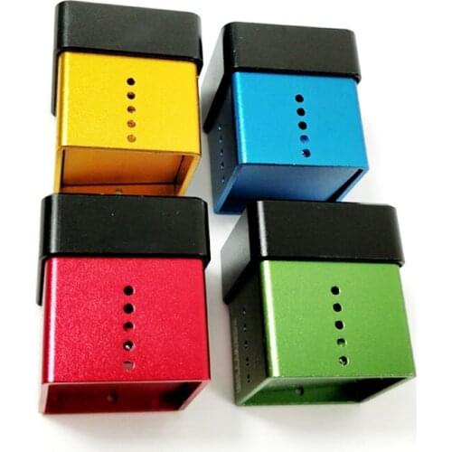 Aluminum Portable Mini Square-Push Billiards Pool chalk Holder Box Multi-color snooker Chalks Carrier Billiards accessories