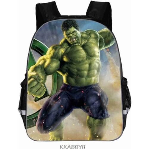 Fashion Mochilas 16 Inch Printing Avenger Cartoon Hulk Children Backpack for Tennager Boys Schoolbag for Kids School Bags