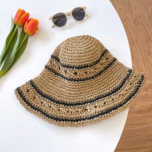 Hat Female Japanese Fashion Soft Straw Hat Summer Ladies Seaside Vacation Beach Hat Outdoor Air-breathable Sunhat For Women