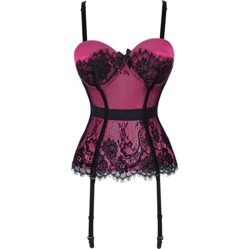 Sexy Solid Color Corset Underwear Bra Lace Up Body Shaper Bustier Overbust Women Lace Floral Slimming Lingerie Bodysuit