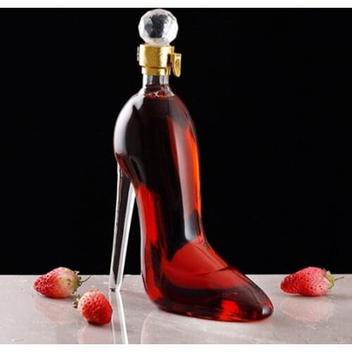 750ml high heels glass wine bottle red wine bottle decanter