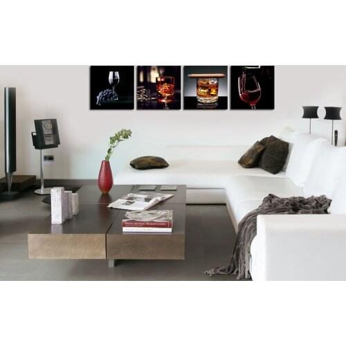 Wine with Cigar Canvas Prints Modern Wall Art Paintings Wine with Ice Artwork Printed on Canvas Oil Painting Drop shipping