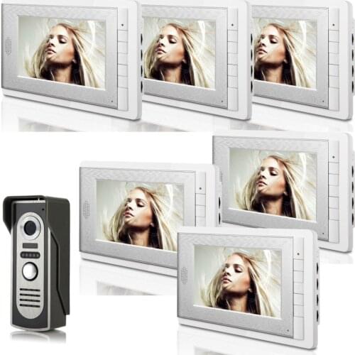 One to Six 7 Inch Monitor Water-Proof IP66 Wired Video Door phone