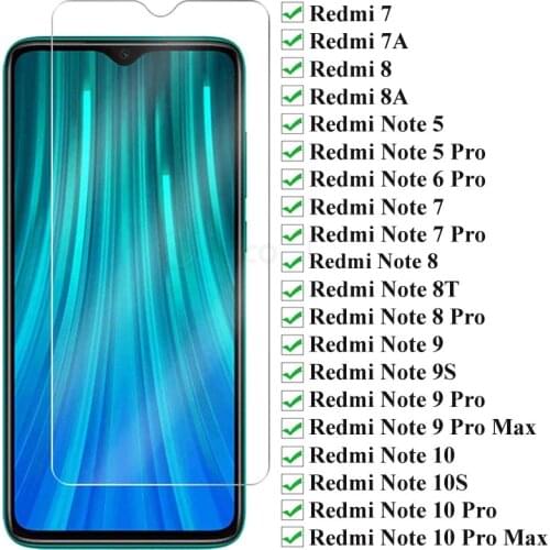 9H Premium Protective Glass For Xiaomi Redmi Note 10 9 8 7 Pro 9S 9T 8T 7 6 Screen Protector For Redmi 9 9T 9A 9C 8A 7A 6A Glass