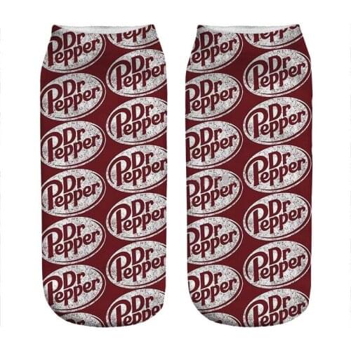 2021 Womens socks kawaii Red wine dr pepper Printed Socks Women harajuku Happy Funny Novelty cute girl gift Socks for women