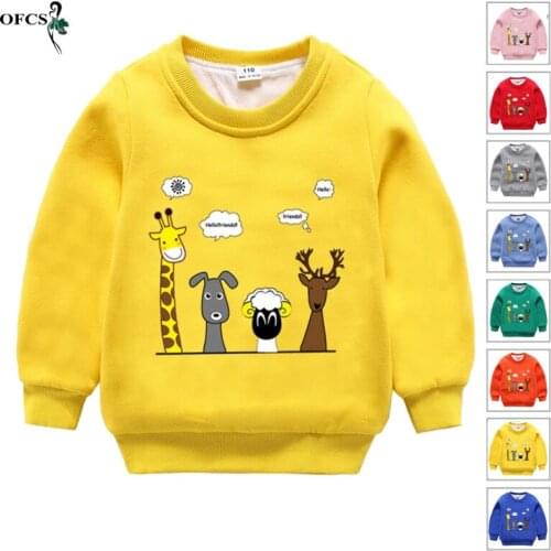 Winter Kids Sweatshirt Children Fashion Clothes Long Sleeve Sweaters Boys Girls Cute Cartoon Tops Warm Casual Outwear 2-12 Years