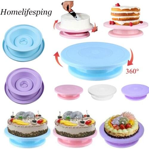 10 Inch Cake Turntable Rotating Anti-skid Round Cake Stand Cake Decorating Tools Cake Rotary Table Kitchen DIY Pan Baking Tools