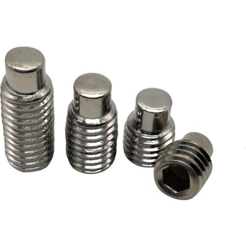 100pcs/lot M5*5/6/8/10/12/16/20 DIN915 stainless steel hex socket set screw with dog point