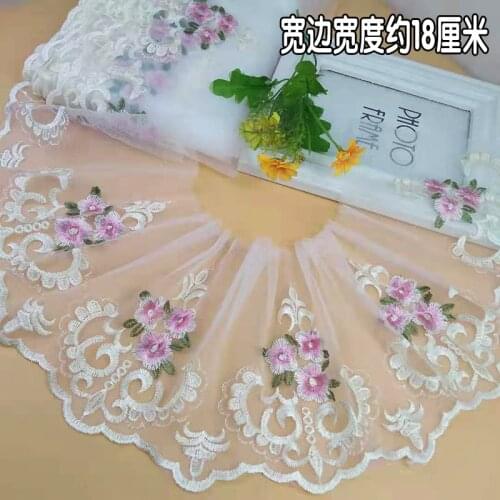 14Yards 18/8cm Delicate Mesh Net Flowers Sewing Ribbon Lace Trim Dress DIY Garment Curtains Accessories Embroidered Fabric