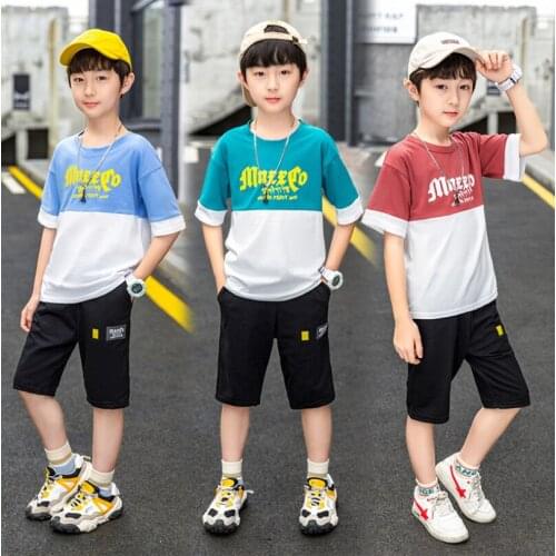 2 Pcs/Set Summer Children Clothes for Boys Girls Cotton Cute Cartoon Short Sleeves T shirt Shorts Clothing Sets 6 8 10 12 14 Y