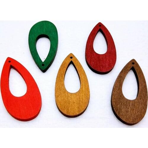 20pcs hollow out 60mm unfinished wood earring teardrop shapes diy unfinished pendant jewelry necklace earrings making